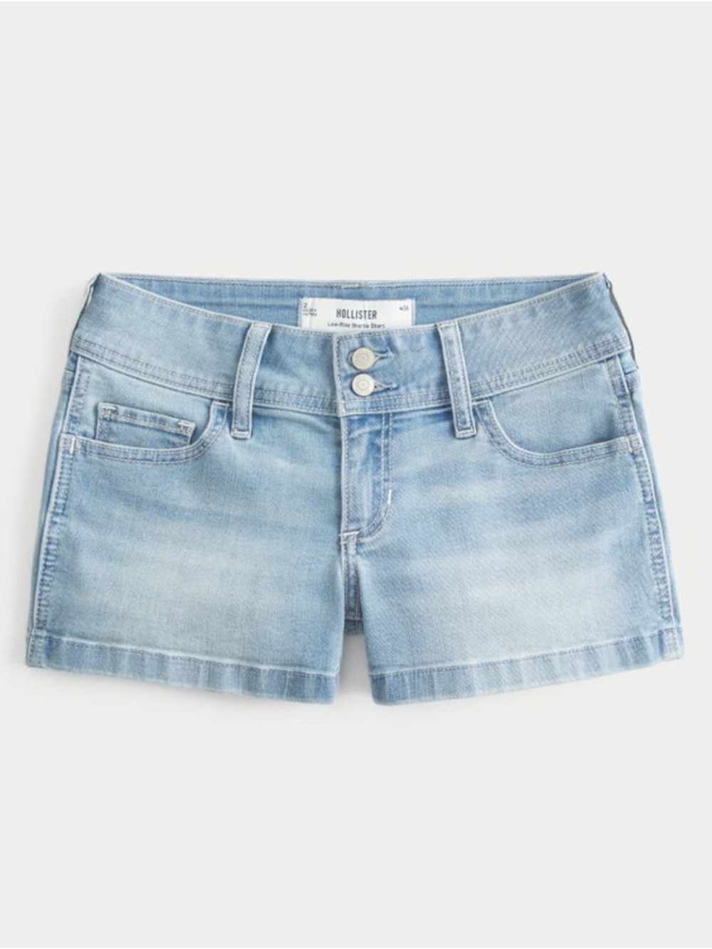 Hollister Light Wash Denim Shortie Shorts